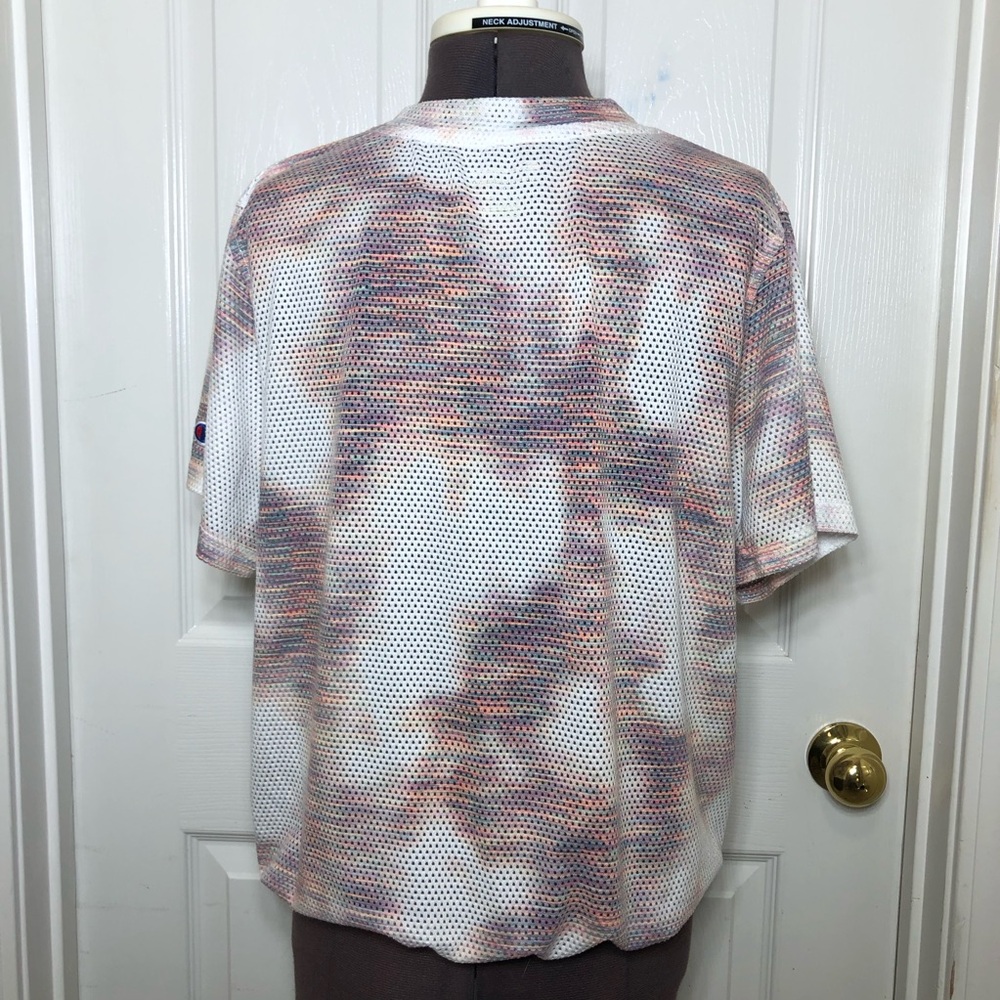 Champion Women Campus Lightweight Printed Mesh Drawstring Short Sleeve T-Shirt L - Picture 7 of 16
